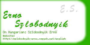 erno szlobodnyik business card